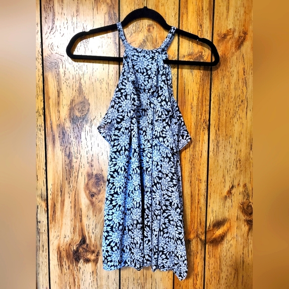 Michael Kors Cold Shoulder Sheer Halter Jewel Print Top SMALL Ruffles - Picture 4 of 11